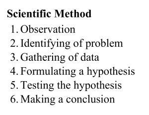 Week 1 Scientific Method