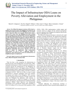 The Impact of Infrastructure ODA Loans on Poverty Alleviation and Employment in the Philippines