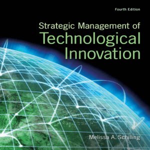 Strategic Management of Technological Innovation