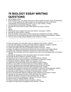 79 BIOLOGY ESSAY WRITING QUESTIONS