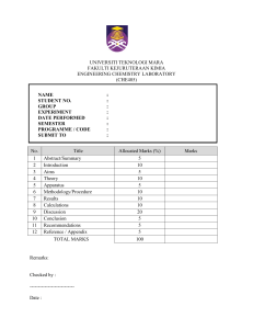 Cover Page Lab Report CHE485