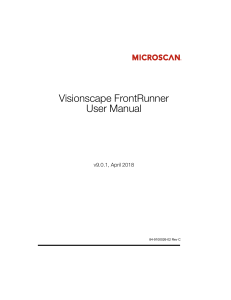 Visionscape FrontRunner User Manual v9.0.1