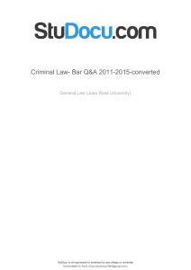 Criminal Law Bar Q A 2011-2015