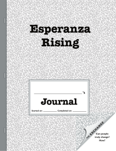 Grade 6 Esperanza Rising -Student Journal