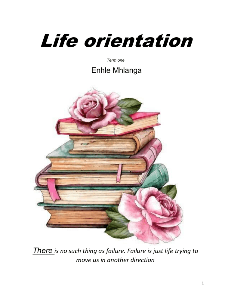 cover page for life orientation assignment