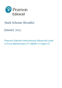 2301 WMA11-01 IAL Pure Mathematics P1 January 2023 - Mark scheme (pdf) (1)