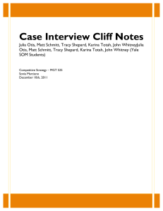 Cliff Notes - Case Interview