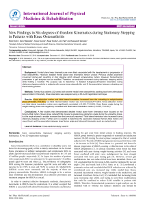 Knee Kinematics in Osteoarthritis: Stationary Stepping Analysis