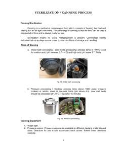 Sterilization and Canning Process