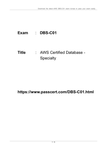 AWS Certified Database - Specialty DBS-C01 Dumps