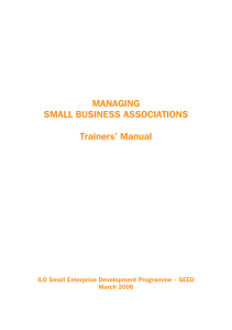 MANAGING SMALL ASSOCIATION TRAINING MANUAL wcms 101260
