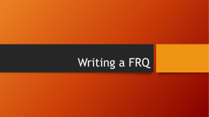 Writing a FRQ