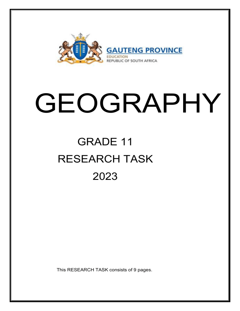 task 3 grade 11 research project 2023