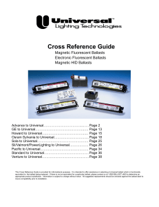 Cross Reference Guide - Universal Lighting Technologies