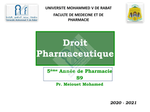 Droit Pharmaceutique Meiouet S9 Pharmacie Oct 2020