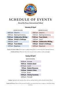 WSC Singapore Round Schedule