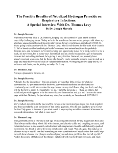 Dr Thomas Levy - The Possible Benefits of Nebulized Hydrogen Peroxide on Respirator