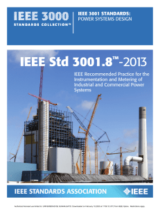 IEEE Std 3001.8-2013 IEEE Recommended Practice for the Instrumentation and Metering of Industrial and Commercial Power Systems