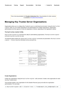 Managing Key Trustee Server Organizations