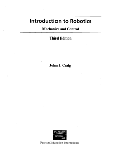 Introduction to Robotics Mechanics and Control 3rd