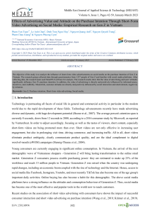 Effects of Advertising Value and Attitude on the Purchase Intention Through Short-Form Video Advertising on Social Media: Empirical Research on Gen Z in Vietnam