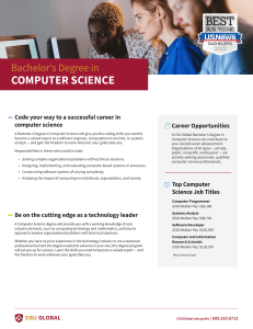 Bachelors Computer Science Program Sheet