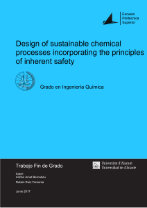 Design of sustainable chemical processes incorporating AMAT BERNABEU