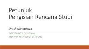 Petunjuk Pengisian Rencana Studi