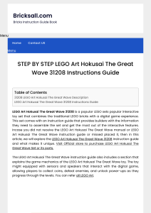 STEP BY STEP LEGO Art Hokusai The Great Wave 31208 Instructions Guide