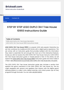 STEP BY STEP LEGO DUPLO 3in1 Tree House 10993 Instructions Guide