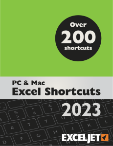 Exceljet Excel Shortcuts 221220
