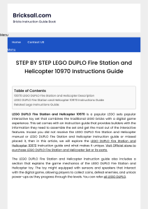 STEP BY STEP LEGO DUPLO Fire Station and Helicopter 10970 Instructions Guide