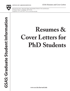 phd resume cover letters