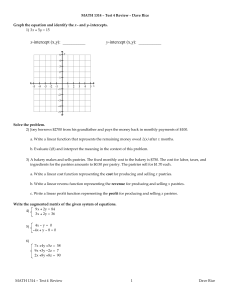 Math 1314 Test 4 Review & Answers