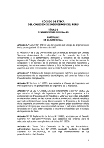 Código de Ética del Colegio de Ingenieros del Perú