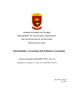 Essay on Sustainability accounting