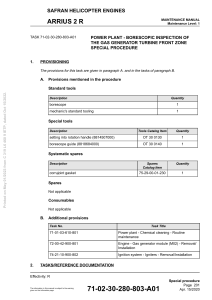 Safran Arrius 2R Engine Borescope Inspection Manual