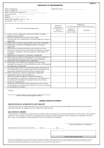 Annex C Checklist of Requirements and Omnibus Sworn Statement