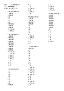 IPBT COURSEBOOK QUIZ ANSWER KEY