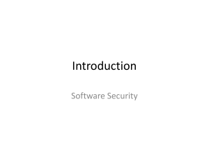Introduction Software Security