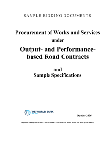 Sample Bidding Document for Road Contracts