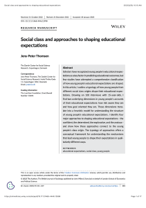 Social class and approaches to shaping educational expectations