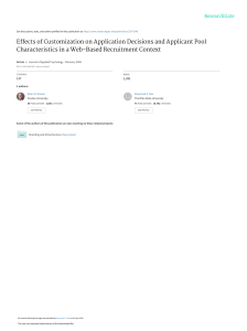 Customization Effects on Web Recruitment