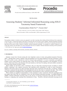 Informal inferential reasoning using SOLO taxonomy