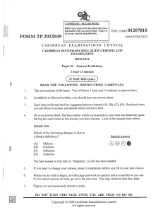 CSEC BIOLOGY 2022 P1 (1)