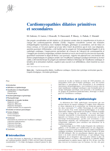 Cardiomyopathies dilatées primitives et secondaires