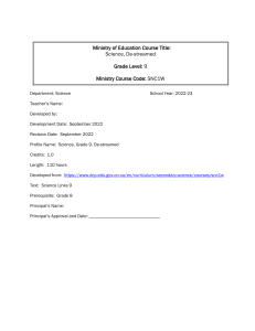 SNC1W Course Outline (Generic)