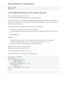 Computing PI using random numbers