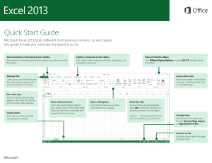 Excel 2013 Start guide