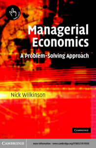 Managerial Economics- A Problem Solving Approach